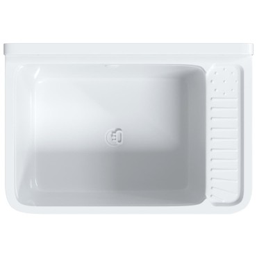 vidaXL Νιπτήρας Βοηθητικός Επίτοιχος Λευκός 60x40x28 εκ. από Ρητίνη