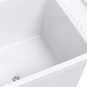 vidaXL Νιπτήρας Βοηθητικός Επίτοιχος Λευκός 60x40x28 εκ. από Ρητίνη