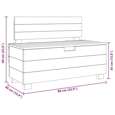 vidaXL Πάγκος 86x40x60cm από Μασίφ Μαόνι 1 τεμ.