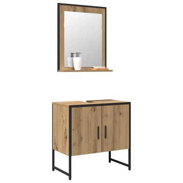 vidaXL Σετ Επίπλων Μπάνιου 2 τεμ. Καφέ 60x33x60 εκ