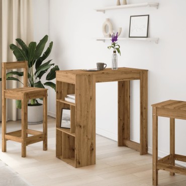 vidaXL Τραπέζι Μπαρ με Ράγες Δρυς 102x50x103,5cm Επεξεργ. Ξύλο 1 τεμ.