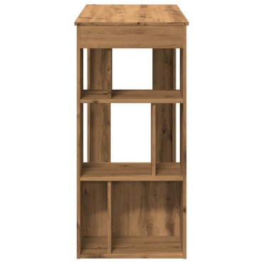 vidaXL Τραπέζι Μπαρ με Ράγες Δρυς 102x50x103,5cm Επεξεργ. Ξύλο 1 τεμ.