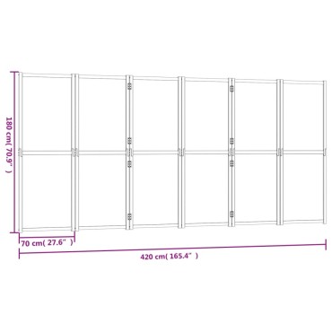 vidaXL Διαχωριστικό Δωματίου με 6 Πάνελ Μαύρο 420x180cm 1 τεμ.
