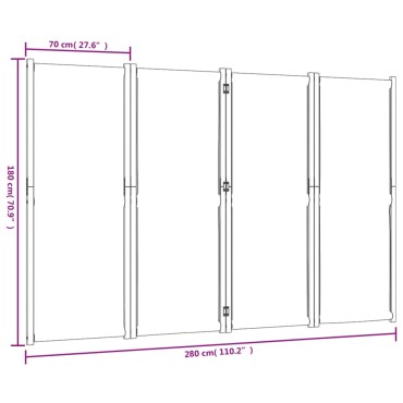 vidaXL Διαχωριστικό Δωματίου με 4 Πάνελ Taupe 280x180cm 1 τεμ.