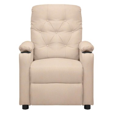 vidaXL Πολυθρόνα με Ανύψωση Κρεμ Υφασμάτινη 78,5x93x96,5cm 1 τεμ.