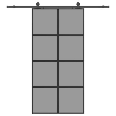 vidaXL Σετ συρόμενης πόρτας με υλικό μαύρο 102,5x205 cm