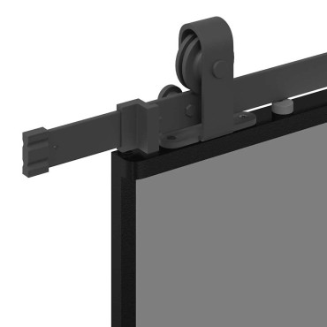 vidaXL Σετ συρόμενης πόρτας με υλικό μαύρο 102,5x205 cm