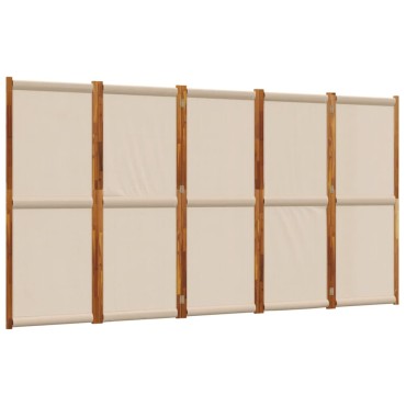 vidaXL Διαχωριστικό Δωματίου με 5 Πάνελ Taupe 250x180cm 1 τεμ.
