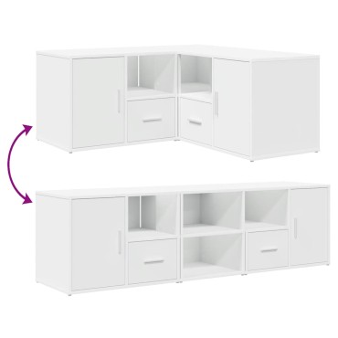 vidaXL Ντουλάπι Γωνιακό Λευκό 160x40x45cm από Επεξ. Ξύλο 1 τεμ.