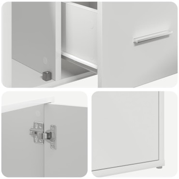 vidaXL Ντουλάπι Γωνιακό Λευκό 160x40x45cm από Επεξ. Ξύλο 1 τεμ.