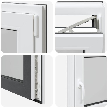 vidaXL Παράθυρο Υπογείου "RISOR" 100x70 εκ. Ανακλινόμενο & Περιστρεφόμενο DIN Δεξί Ανθρακί