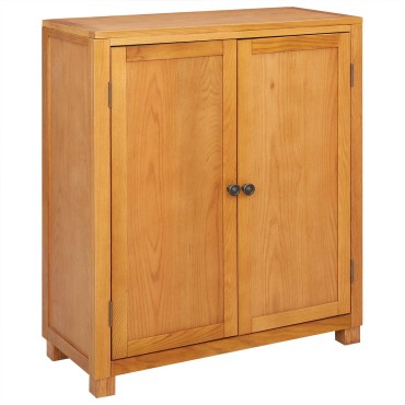 vidaXL Ντουλαπιού με αποθήκευση Καφέ 80x35x95cm Στερεό Ξύλο Δρυός 1 τεμ.
