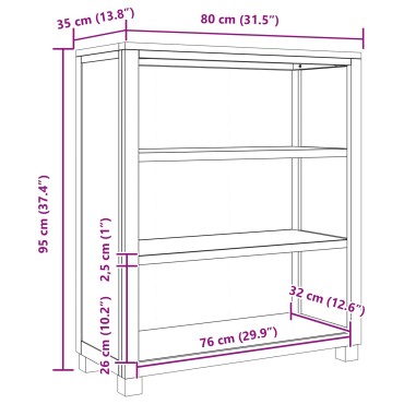 vidaXL Ντουλαπιού με αποθήκευση Καφέ 80x35x95cm Στερεό Ξύλο Δρυός 1 τεμ.