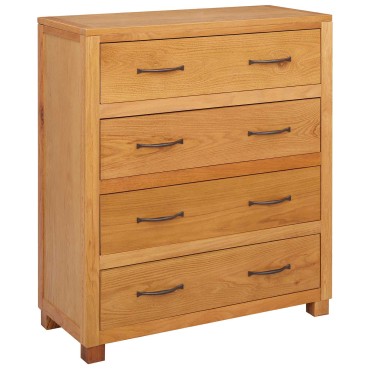 vidaXL Ντουλαπιού με συρτάρι Καφέ 80x35x95cm Στερεό Ξύλο Δρυός 1 τεμ.