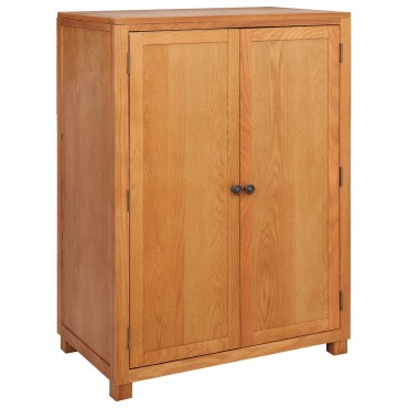vidaXL Ντουλάπι με αποθήκευση Καφέ 80x50x115cm Στερεό Ξύλο Δρυός 1 τεμ.