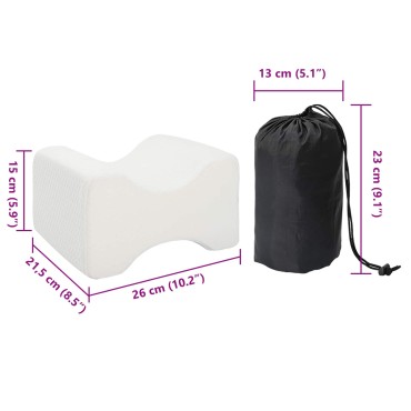 vidaXL Knee Pillow Λευκός Αφρός μνήμης και Πολυεστέρας