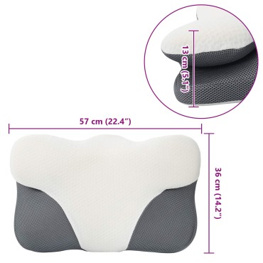 vidaXL Μαξιλάρι λαιμού Λευκός Αφρός Μνήμης 57 x 36 x 13 εκ