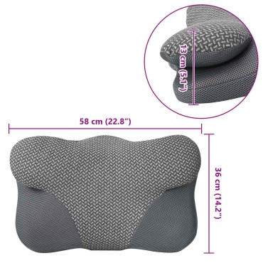 vidaXL Μαξιλάρι λαιμού Γκρι Αφρός Μνήμης 58 x 36 x 13 εκ
