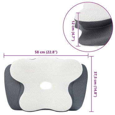 vidaXL Μαξιλάρι λαιμού Λευκός Αφρός Μνήμης 58 x 37,5 x 12 εκ