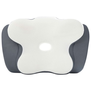 vidaXL Μαξιλάρι λαιμού Λευκός Αφρός Μνήμης 58 x 37,5 x 12 εκ