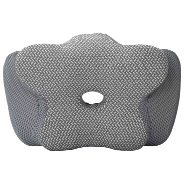 vidaXL Μαξιλάρι λαιμού Γκρι Αφρός Μνήμης 58 x 38 x 12 εκ