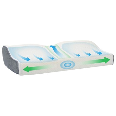 vidaXL Μαξιλάρι λαιμού Λευκός Αφρός Μνήμης 59 x 34,5 x 12 εκ