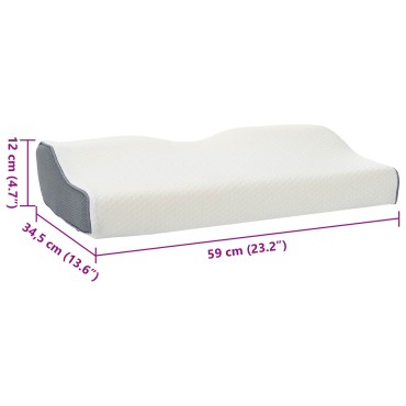 vidaXL Μαξιλάρι λαιμού Λευκός Αφρός Μνήμης 59 x 34,5 x 12 εκ