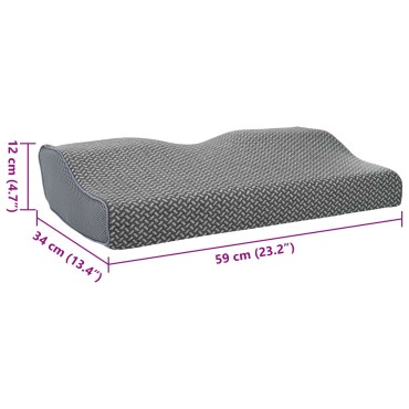 vidaXL Μαξιλάρι με μαξιλάρι Γκρι 60 x 34 x 11 εκ. Πολυεστέρας
