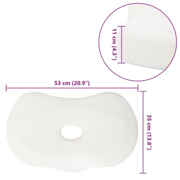 vidaXL Μαξιλάρι λαιμού Μονόχρωμο Λευκός 53 x 35 x 11 εκ. Αφρός Μνήμης
