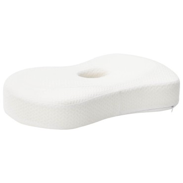vidaXL Μαξιλάρι λαιμού Μονόχρωμο Λευκός 53 x 35 x 11 εκ. Αφρός Μνήμης