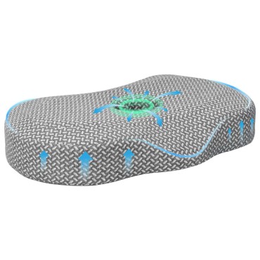 vidaXL Μαξιλάρι λαιμού Γκρι 53 x 34,5 x 10,5 εκ. Αφρός Μνήμης