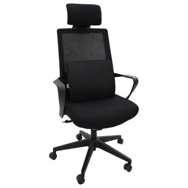 vidaXL Μαξιλάρι πλάτης Μαύρο Αφρός Μνήμης 35,5 x 30 x 12 εκ.