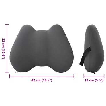 vidaXL Μαξιλάρι πλάτης Γκρι Αφρός Μνήμης 40 x 32 x 14 εκ