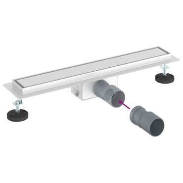 vidaXL 2 σε 1 εκροή ντους Ασημί 50 cm Ανοξείδωτο Ατσάλι 304