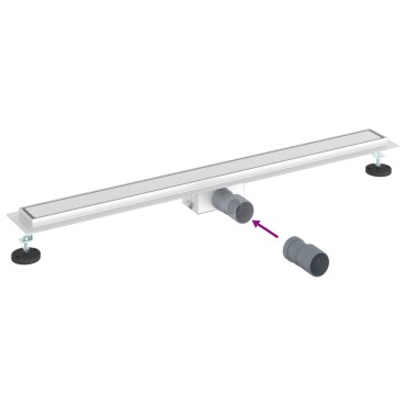 vidaXL 2 σε 1 εκροή ντους Ασημί 90 cm Ανοξείδωτο Ατσάλι 304