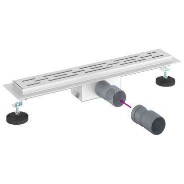 vidaXL Εκροή ντους με σχέδιο γραμμής Ασημί 50 cm Ανοξείδωτο Ατσάλι 304