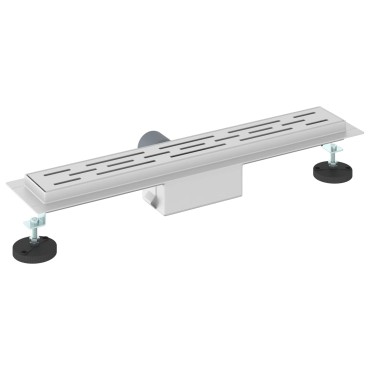 vidaXL Εκροή ντους με σχέδιο γραμμής Ασημί 50 cm Ανοξείδωτο Ατσάλι 304
