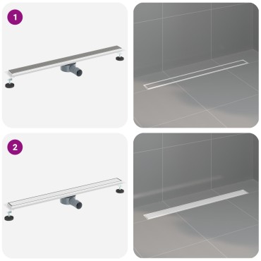 vidaXL Σιφόνι ντους 2-σε-1 με 360° σιφόνι Ασημί 90 cm