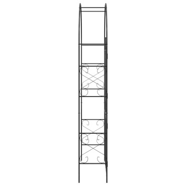 vidaXL Κήπος Αψίδα Μονόχρωμο Μαύρο 115 x 37 x 226 εκ