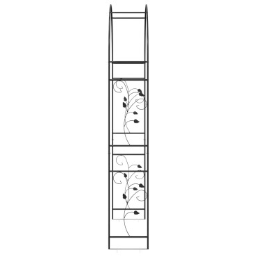 vidaXL Κήπος Αψίδα Floral Μαύρο 115 x 37 x 231 εκ.