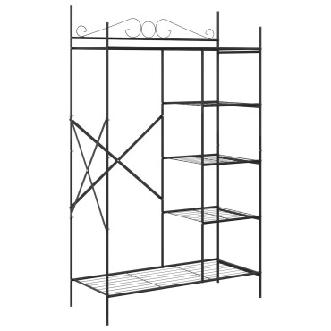 vidaXL Ανοιχτή Ντουλάπα με ράφι Μαύρο 104,5x45x172cm Ατσάλι 1 τεμ.