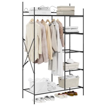 vidaXL Ανοιχτή Ντουλάπα με ράφι Μαύρο 104,5x45x172cm Ατσάλι 1 τεμ.