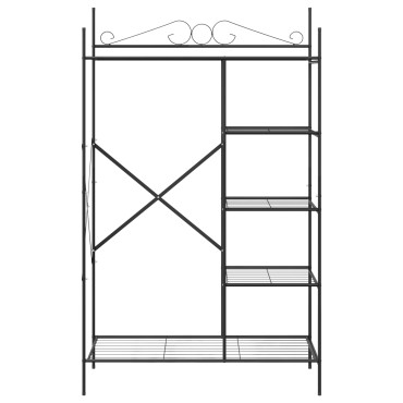 vidaXL Ανοιχτή Ντουλάπα με ράφι Μαύρο 104,5x45x172cm Ατσάλι 1 τεμ.