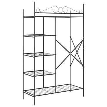 vidaXL Ανοιχτή Ντουλάπα με ράφι Μαύρο 104,5x45x172cm Ατσάλι 1 τεμ.