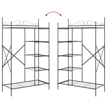 vidaXL Ανοιχτή Ντουλάπα με ράφι Μαύρο 104,5x45x172cm Ατσάλι 1 τεμ.
