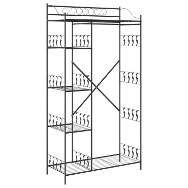 vidaXL Ανοιχτή Ντουλάπα με ράφι Μαύρο 101x43x188cm Ατσάλι 1 τεμ.