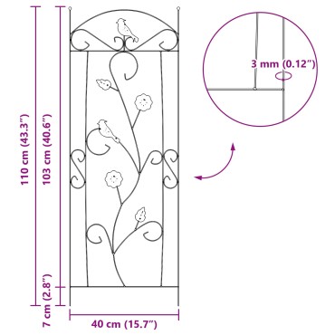 vidaXL Φράχτης Κήπου 3 τμχ. Πράσινο 110 x 40 cm Ατσάλι