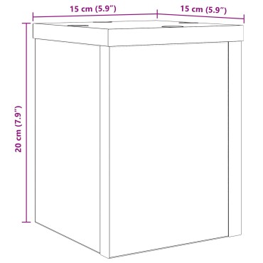 vidaXL Βάση φυτών 2 τμχ. Μαύρη Οξυά 15 x 15 x 20 εκ.