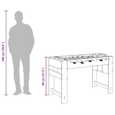 vidaXL Τραπέζι Φουτμπολ Σκυρόχρωμο Γκρι 125 x 60,5 x 80 εκ.
