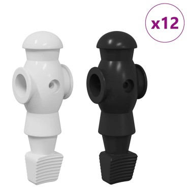 vidaXL Παίκτες ποδοσφαίρου 24 τμχ. Μαύρο και Λευκό HIPS